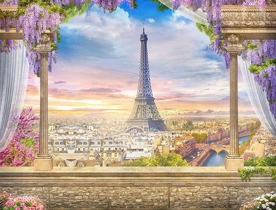 Kate Colored Flower Flowers Backdrop Eiffel Tower Paris City - Image 2
