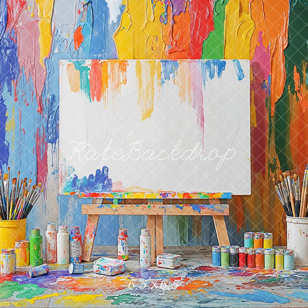 Kate Colorful Art Back to School Backdrop Designed by Emetselch - Image 2