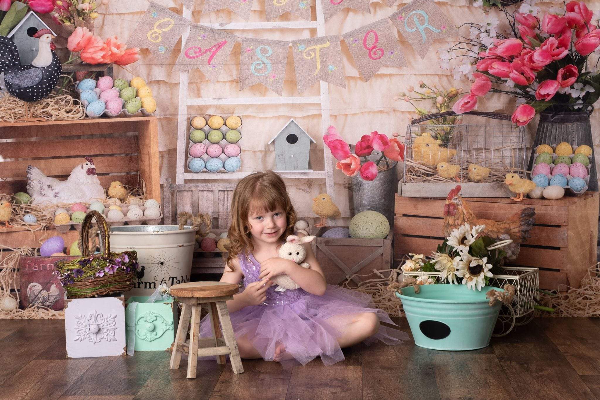 Kate Colorful Eggs Happy Easter Backdrop  Studios - Image 10