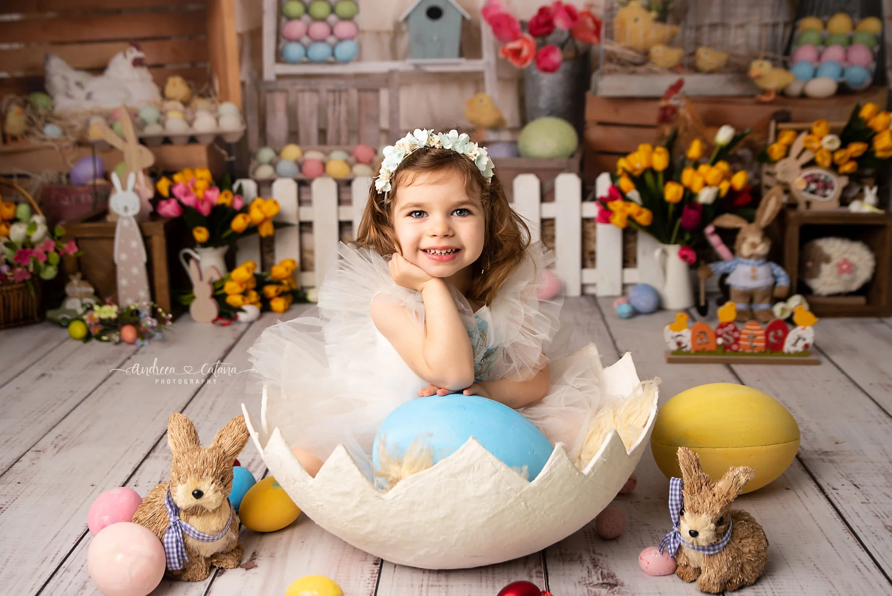 Kate Colorful Eggs Happy Easter Backdrop  Studios - Image 3