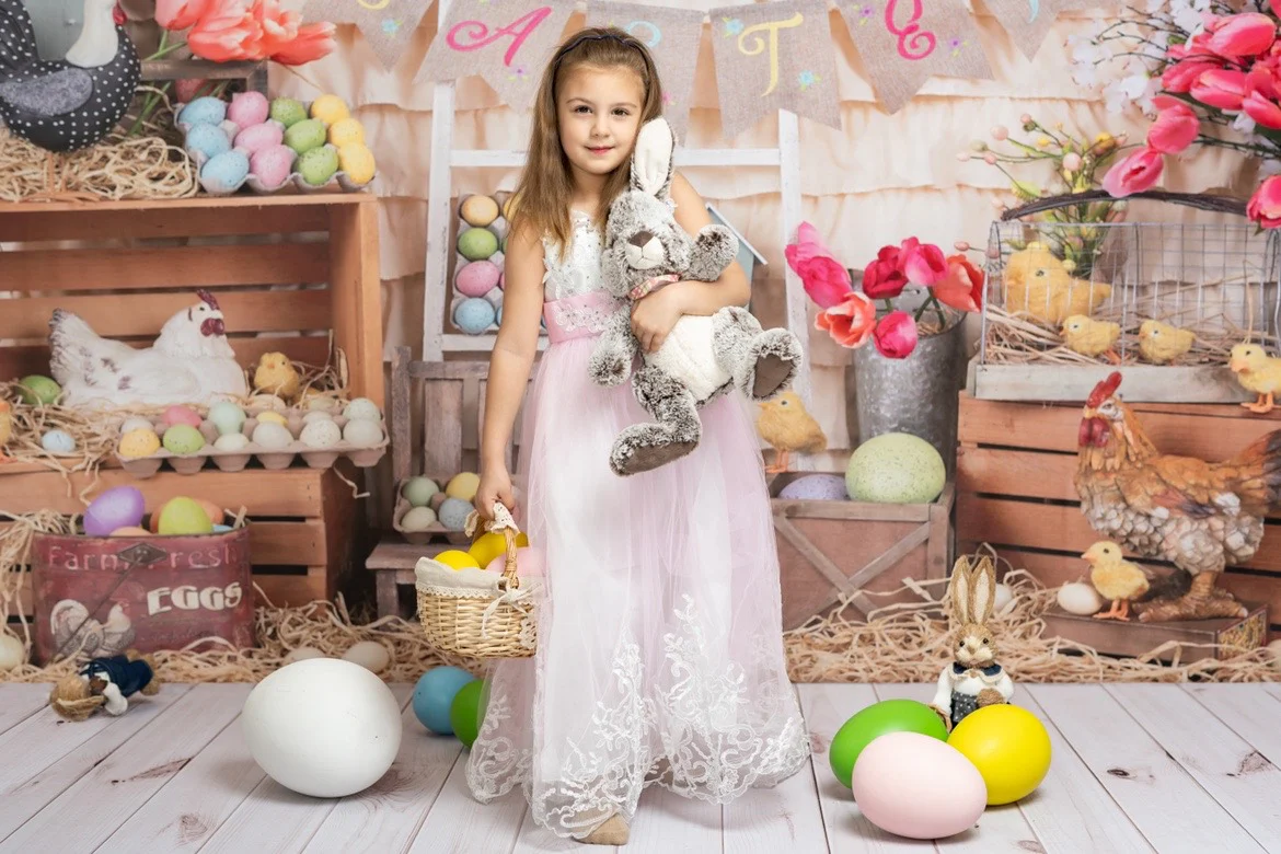 Kate Colorful Eggs Happy Easter Backdrop  Studios - Image 4