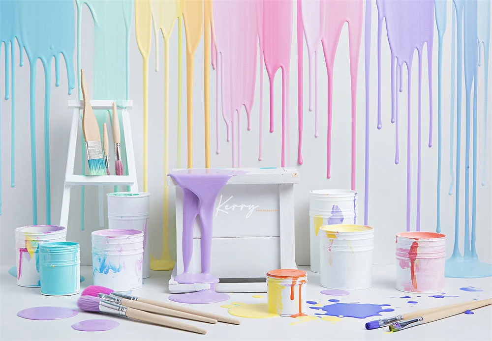 Kate Colorful Light Watercolor Painting Wall Backdrop Designed by Kerry Anderson - Image 2