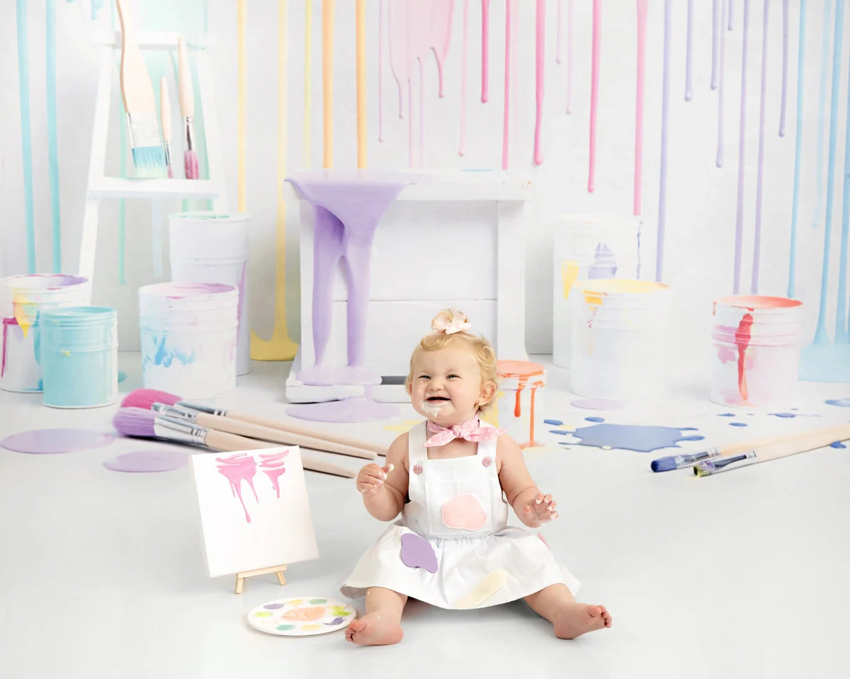 Kate Colorful Light Watercolor Painting Wall Backdrop Designed by Kerry Anderson - Image 3