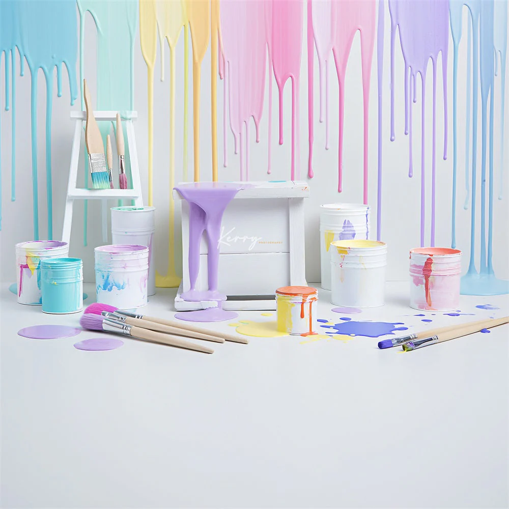 Kate Colorful Light Watercolor Painting Wall Backdrop Designed by Kerry Anderson - Image 4
