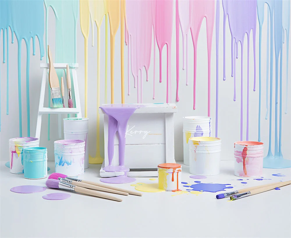Kate Colorful Light Watercolor Painting Wall Backdrop Designed by Kerry Anderson - Image 7