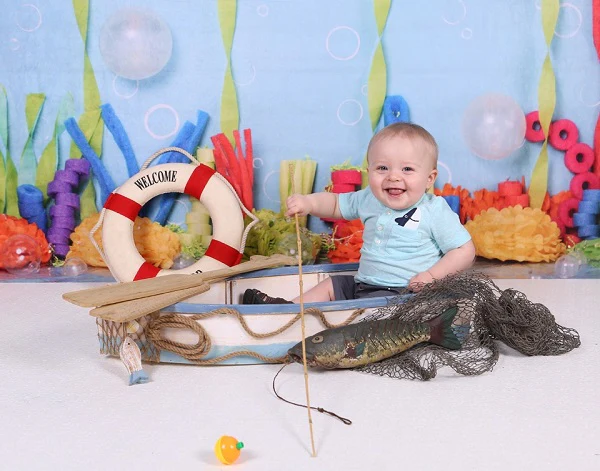 Kate Colorful Underwater Children Summer Backdrop Designed by Erin Larkins - Image 5