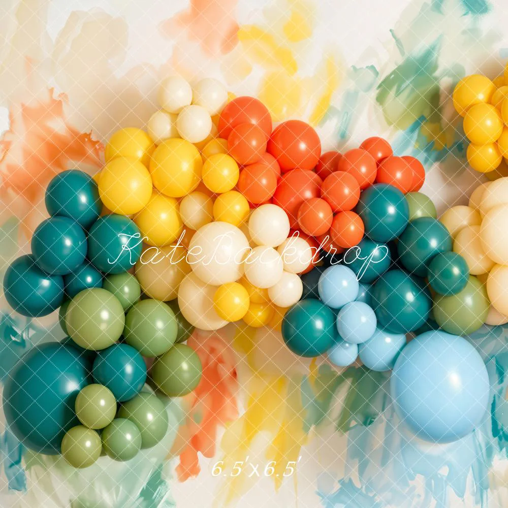 Kate Colourful Balloons Abstract Paint Backdrop Designed by Emetselch - Image 2