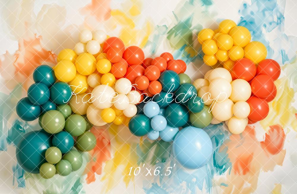 Kate Colourful Balloons Abstract Paint Backdrop Designed by Emetselch - Image 4