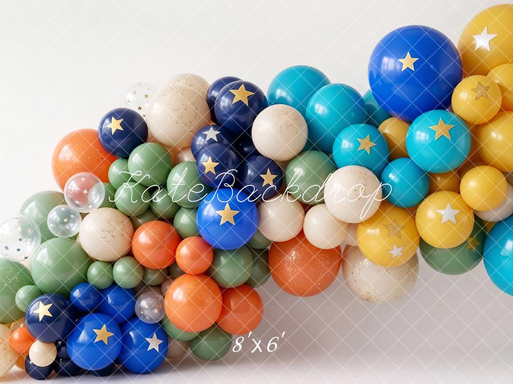 Kate Colourful Balloons Stars Arch Backdrop Designed by Emetselch - Image 3