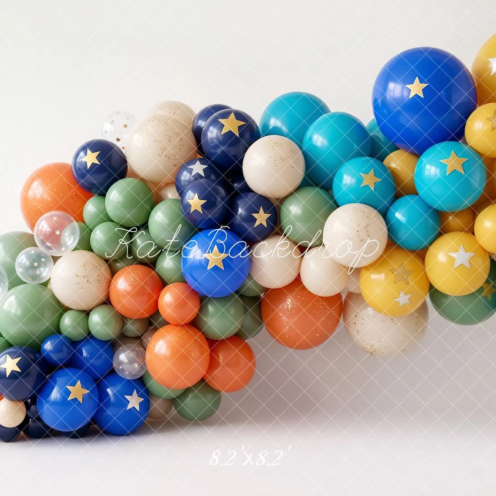 Kate Colourful Balloons Stars Arch Backdrop Designed by Emetselch - Image 5