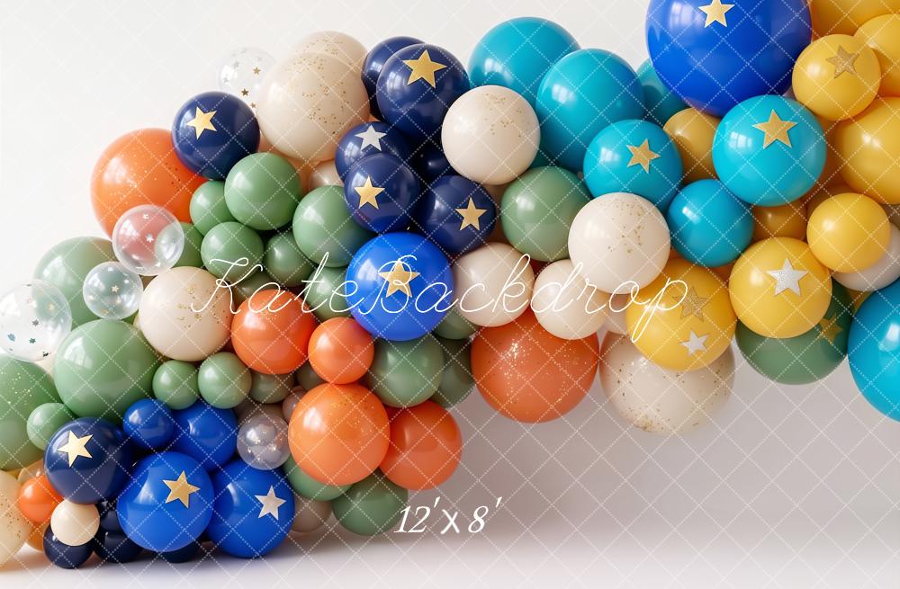 Kate Colourful Balloons Stars Arch Backdrop Designed by Emetselch - Image 8