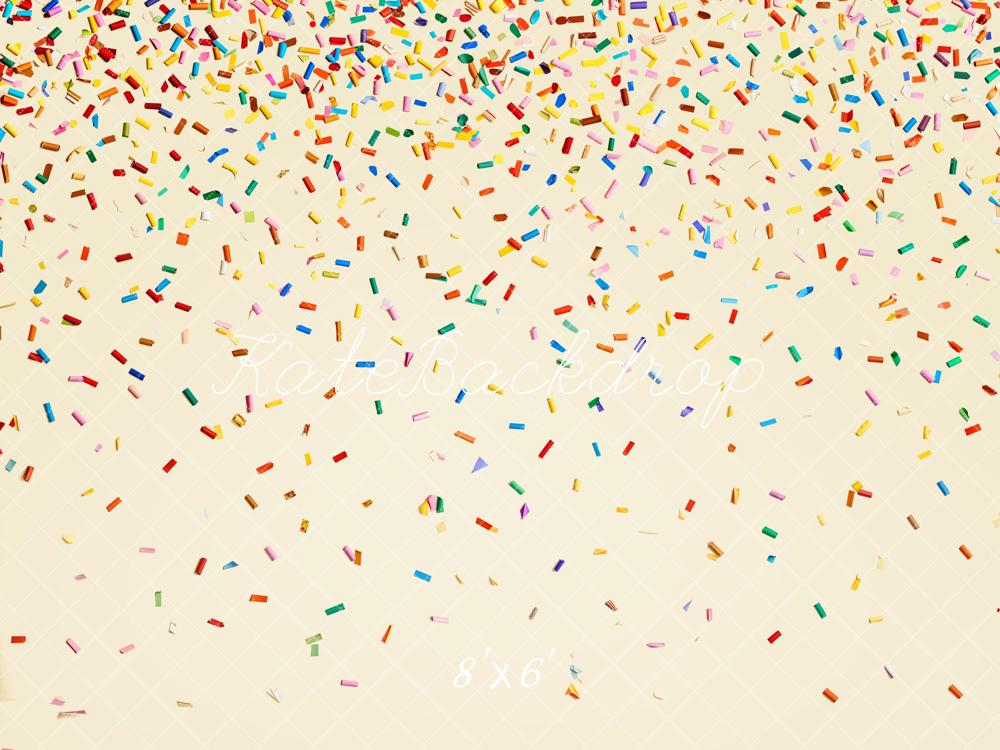Kate Colourful Confetti Pattern Cream Backdrop Designed by Chain Photography - Image 3