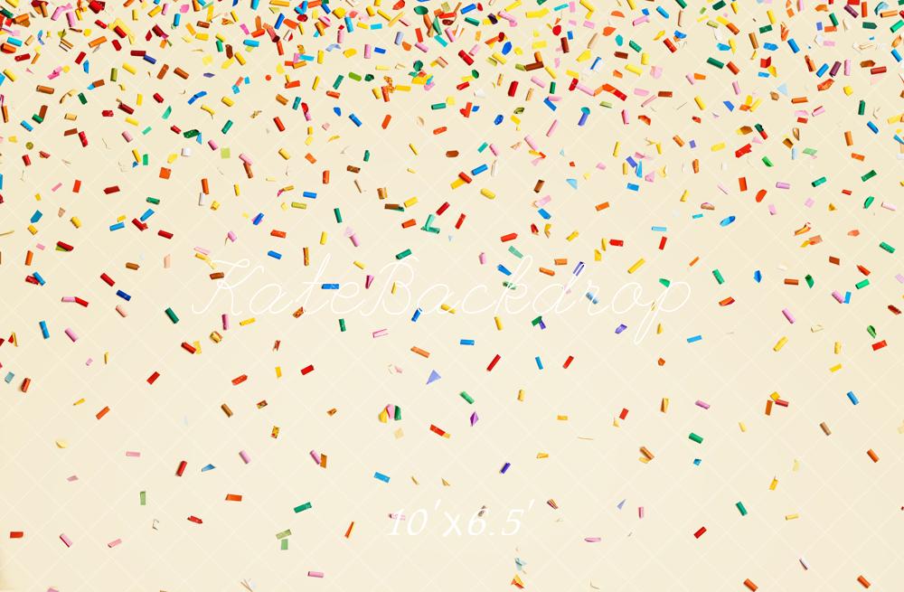 Kate Colourful Confetti Pattern Cream Backdrop Designed by Chain Photography - Image 4
