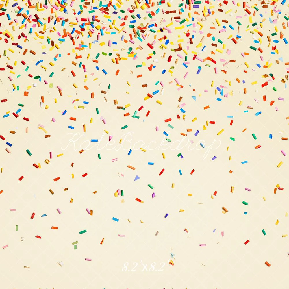 Kate Colourful Confetti Pattern Cream Backdrop Designed by Chain Photography - Image 5