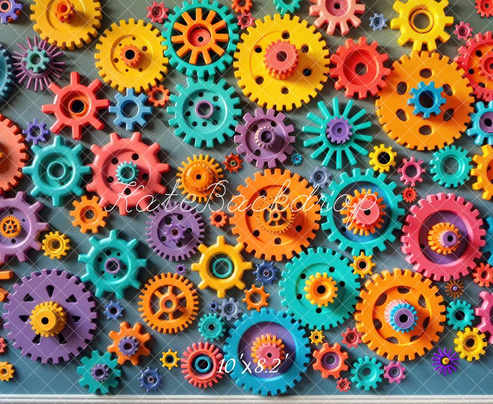 Kate Colourful Gears Pattern Backdrop Designed by Laura Bybee - Image 6