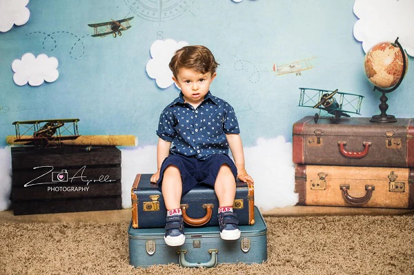 Kate Come Fly with Me Cloud Back to School Children Backdrop for Photography Designed by Erin Larkins - Image 5