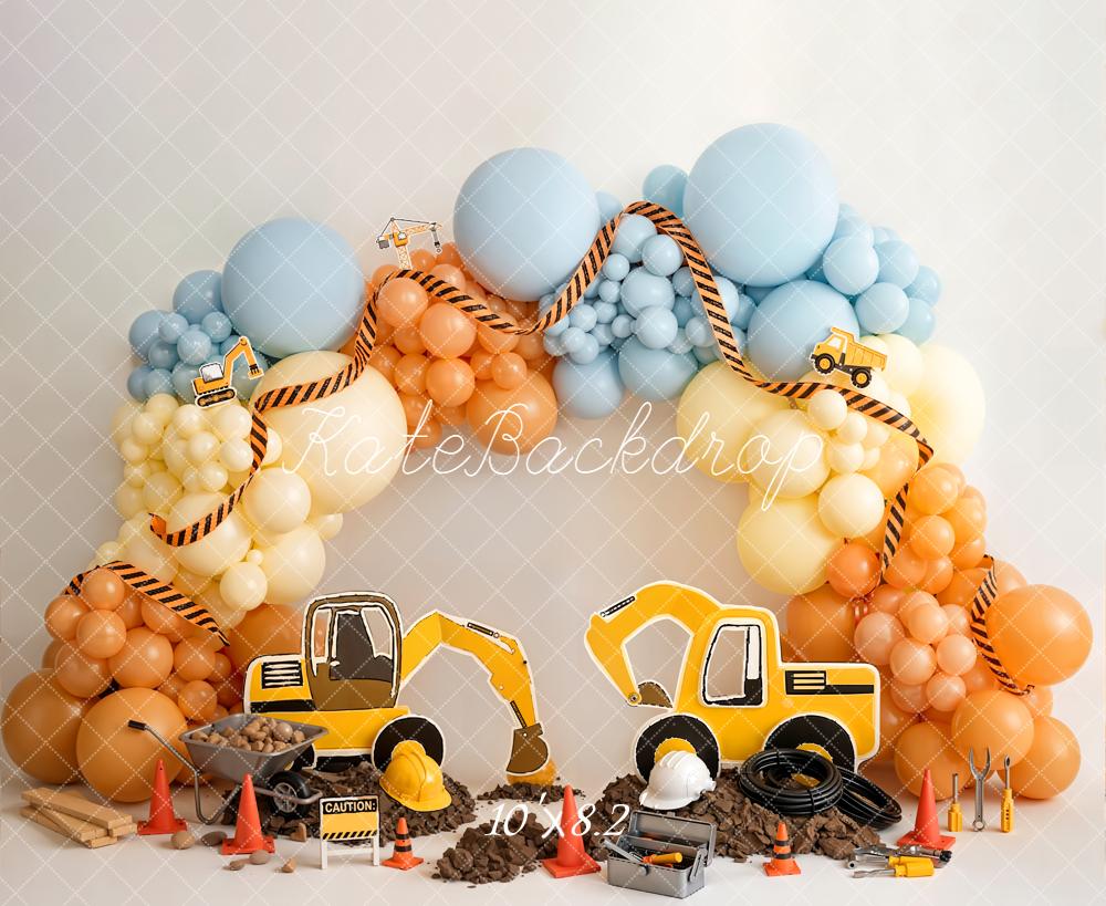 Kate Construction Diggers Balloons Tools Backdrop Designed by Emetselch - Image 6