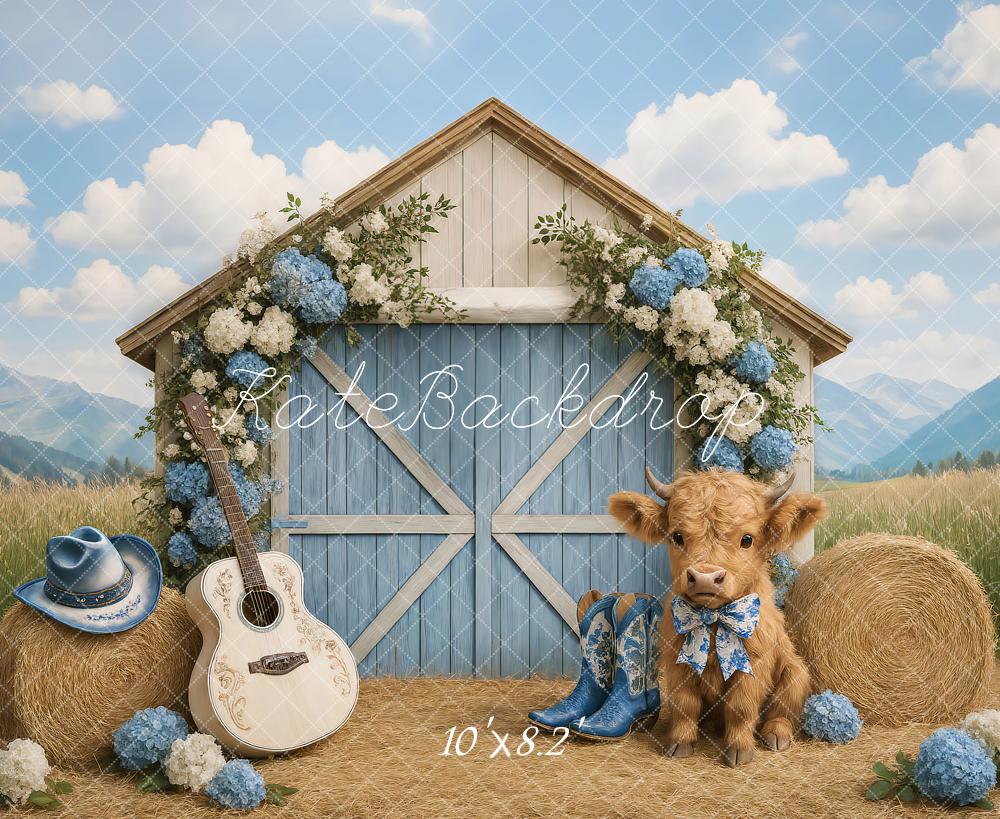 Kate Country Barn Floral Cow Backdrop Designed by Ashley Paul - Image 10