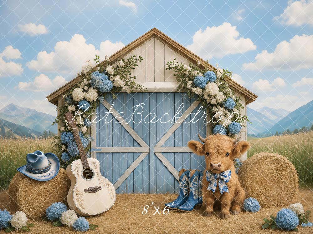 Kate Country Barn Floral Cow Backdrop Designed by Ashley Paul - Image 7