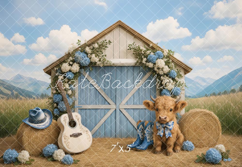 Kate Country Barn Floral Cow Backdrop Designed by Ashley Paul - Image 8