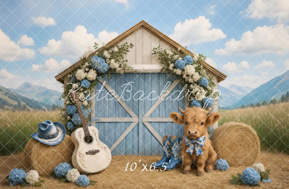 Kate Country Barn Floral Cow Backdrop Designed by Ashley Paul - Image 9