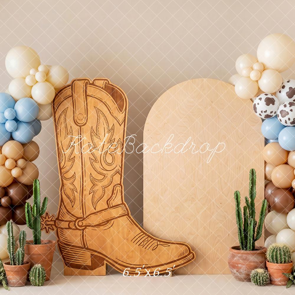 Kate Cowboy Boot Cactus Balloon Neutral Backdrop Designed by Patty Robert - Image 2