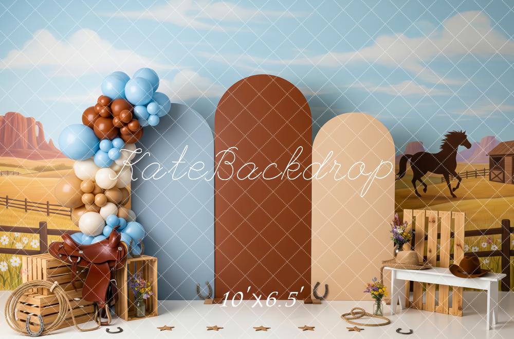 Kate Cowboy Western Saddle Horse Desert Backdrop Designed by Patty Robert - Image 4