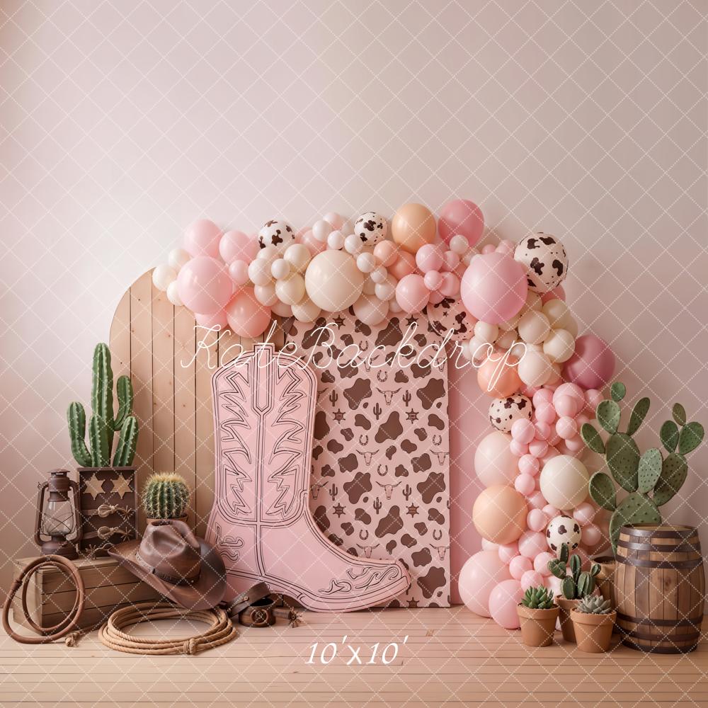 Kate Cowgirl Boot Cactus Cow Balloons Backdrop Designed by Chain Photography - Image 7