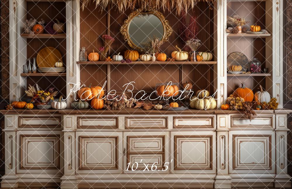 Kate Cozy Autumn Kitchen Hutch Backdrop Designed by Mandy Ringe Photography - Image 2