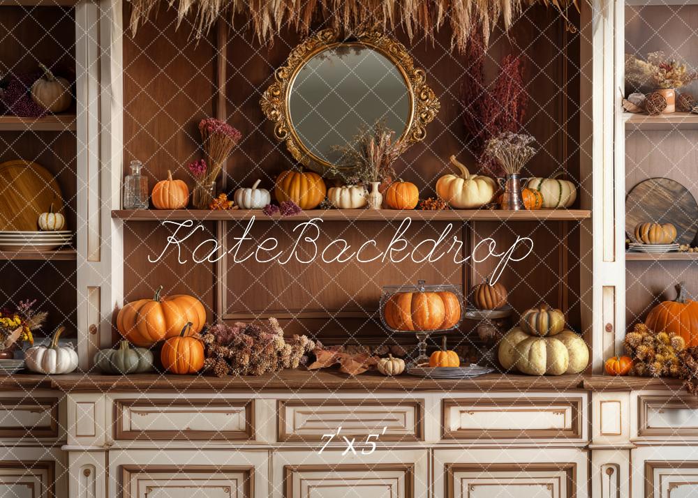 Kate Cozy Autumn Kitchen Hutch Backdrop Designed by Mandy Ringe Photography - Image 7