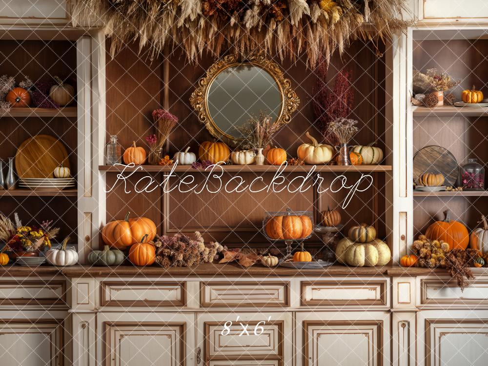 Kate Cozy Autumn Kitchen Hutch Backdrop Designed by Mandy Ringe Photography - Image 9