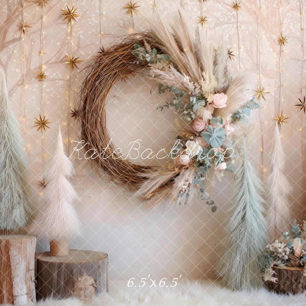 Kate Cozy Christmas Boho Wreath Backdrop Designed by Patty Robert - Image 2