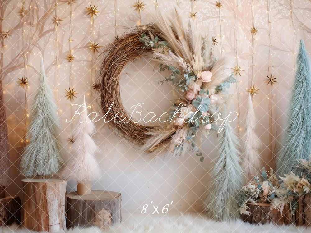 Kate Cozy Christmas Boho Wreath Backdrop Designed by Patty Robert - Image 3