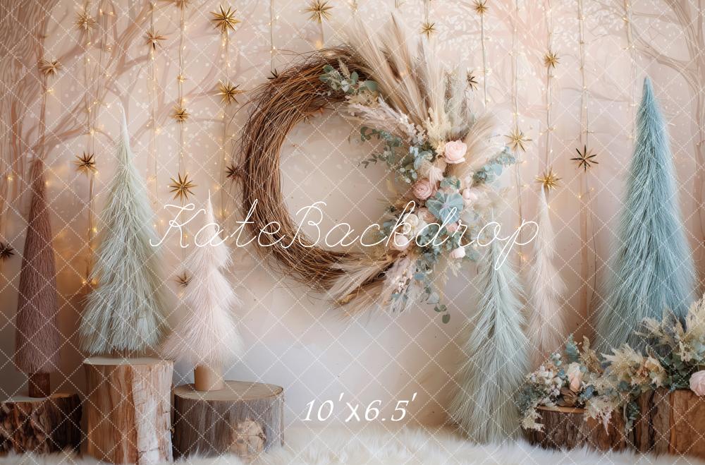 Kate Cozy Christmas Boho Wreath Backdrop Designed by Patty Robert - Image 4