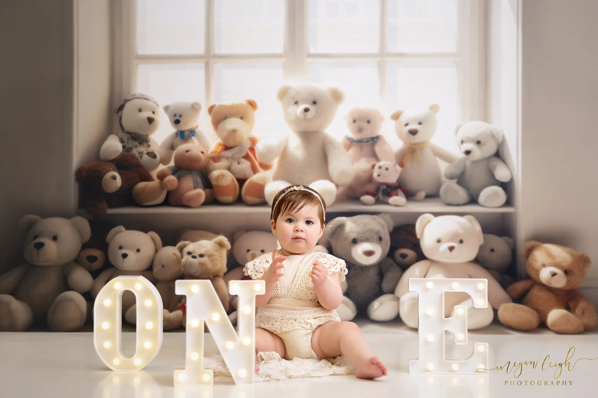Kate Cream Teddy Bear Window Backdrop Designed by Megan Leigh Photography - Image 3