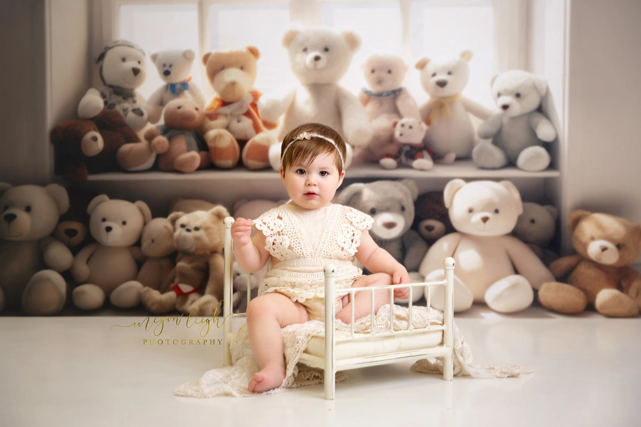 Kate Cream Teddy Bear Window Backdrop Designed by Megan Leigh Photography - Image 4