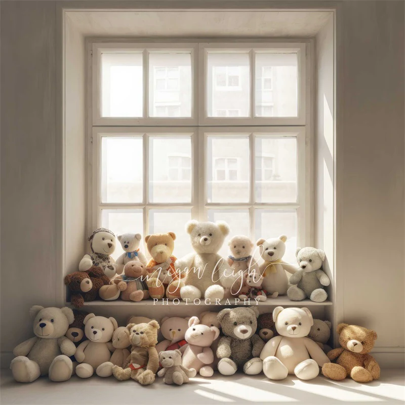 Kate Cream Teddy Bear Window Backdrop Designed by Megan Leigh Photography - Image 5