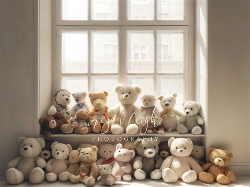 Kate Cream Teddy Bear Window Backdrop Designed by Megan Leigh Photography - Image 6