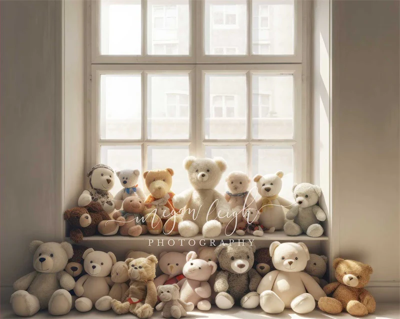 Kate Cream Teddy Bear Window Backdrop Designed by Megan Leigh Photography - Image 7