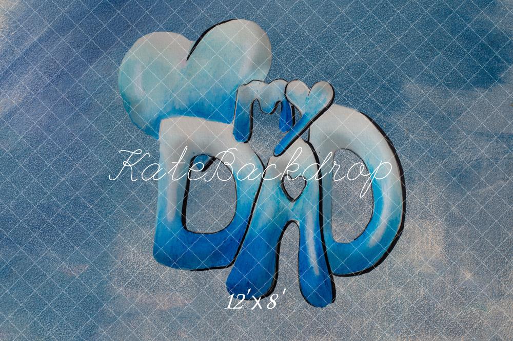 Kate Dad Heart Letters Blue Texture Backdrop Designed by Fantasyphotoart - Image 8