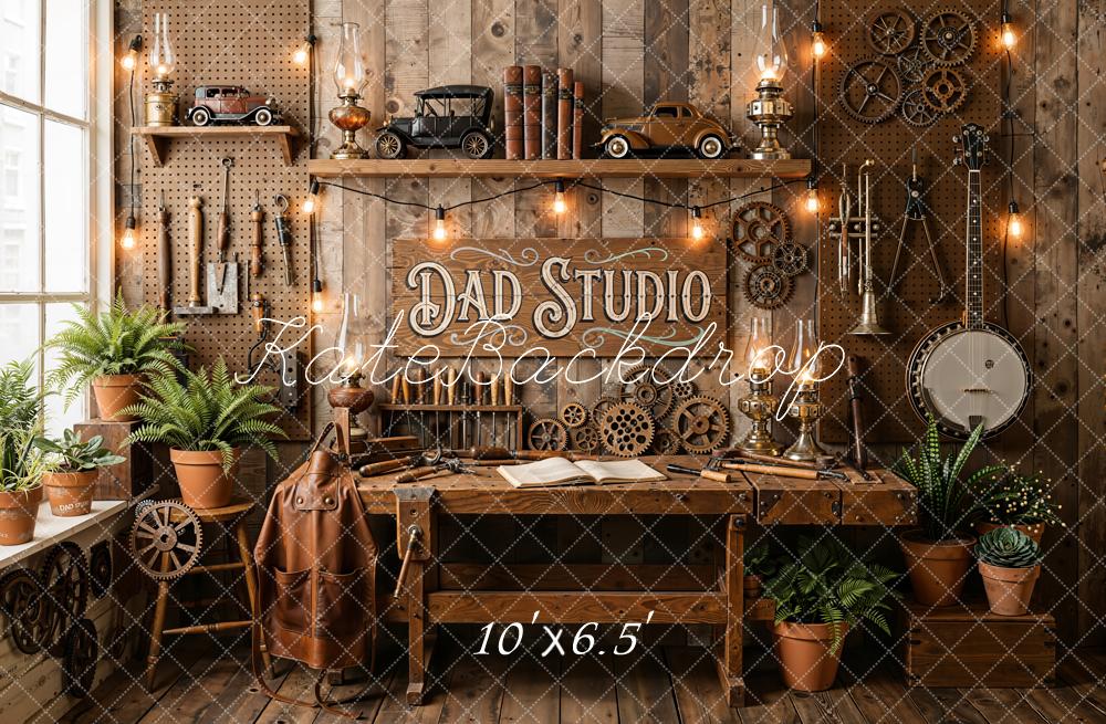 Kate Dad Studio Workshop Tools Gears Fleece Backdrop Designed by Emetselch - Image 2