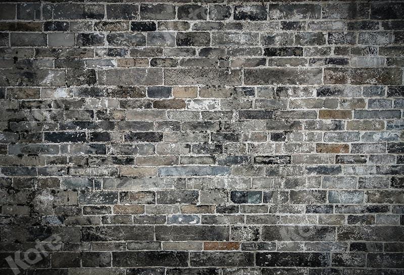 Kate Dark Black Tone Brick Wall Backdrop Designed by Emetselch - Image 2