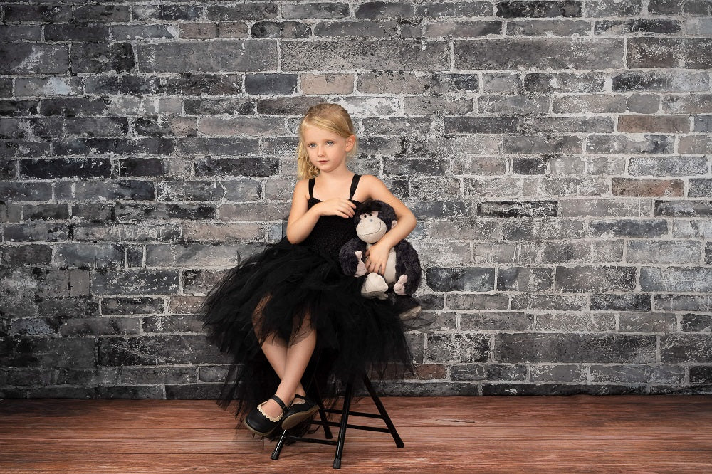 Kate Dark Black Tone Brick Wall Backdrop Designed by Emetselch - Image 4