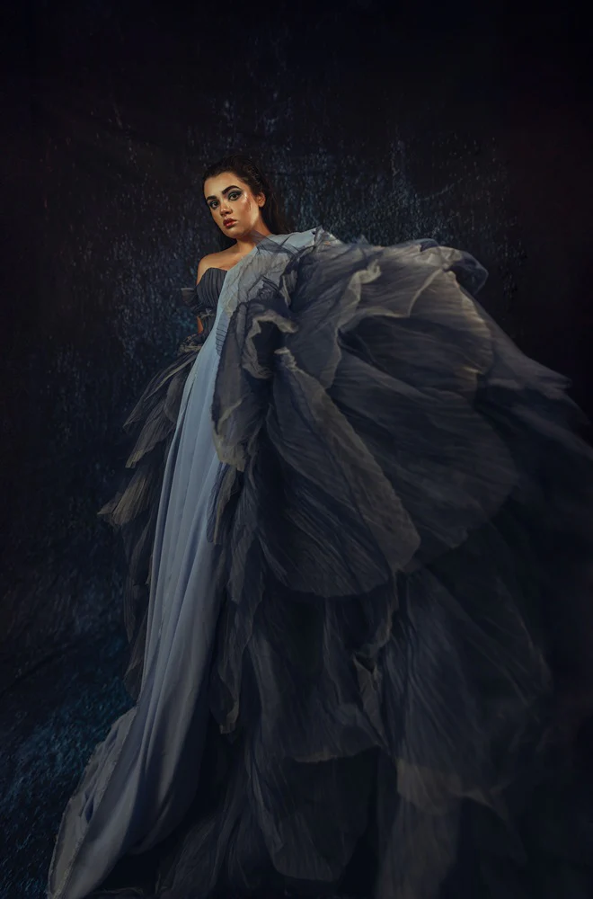 Kate Dark Blue Abstract Textured Photo Backdrops - Image 3