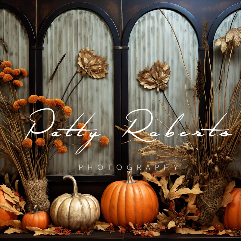 Kate Dark Boho Pumpkins Autumn Backdrop Designed by Patty Robert - Image 2