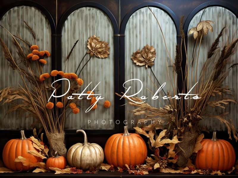 Kate Dark Boho Pumpkins Autumn Backdrop Designed by Patty Robert - Image 3