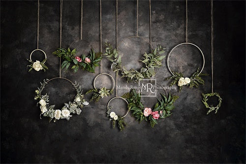 Kate Dark Floral Hoops Backdrop Designed By Mandy Ringe Photography - Image 2