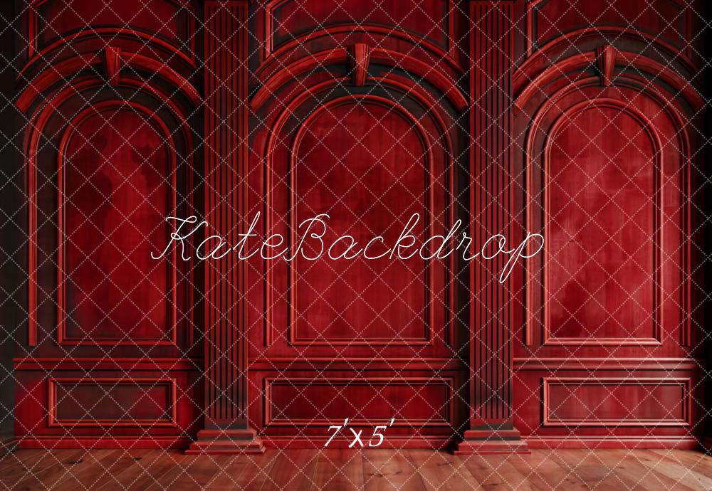 Kate Dark Red Retro Arch Wall Backdrop Designed by Chain Photography - Image 2