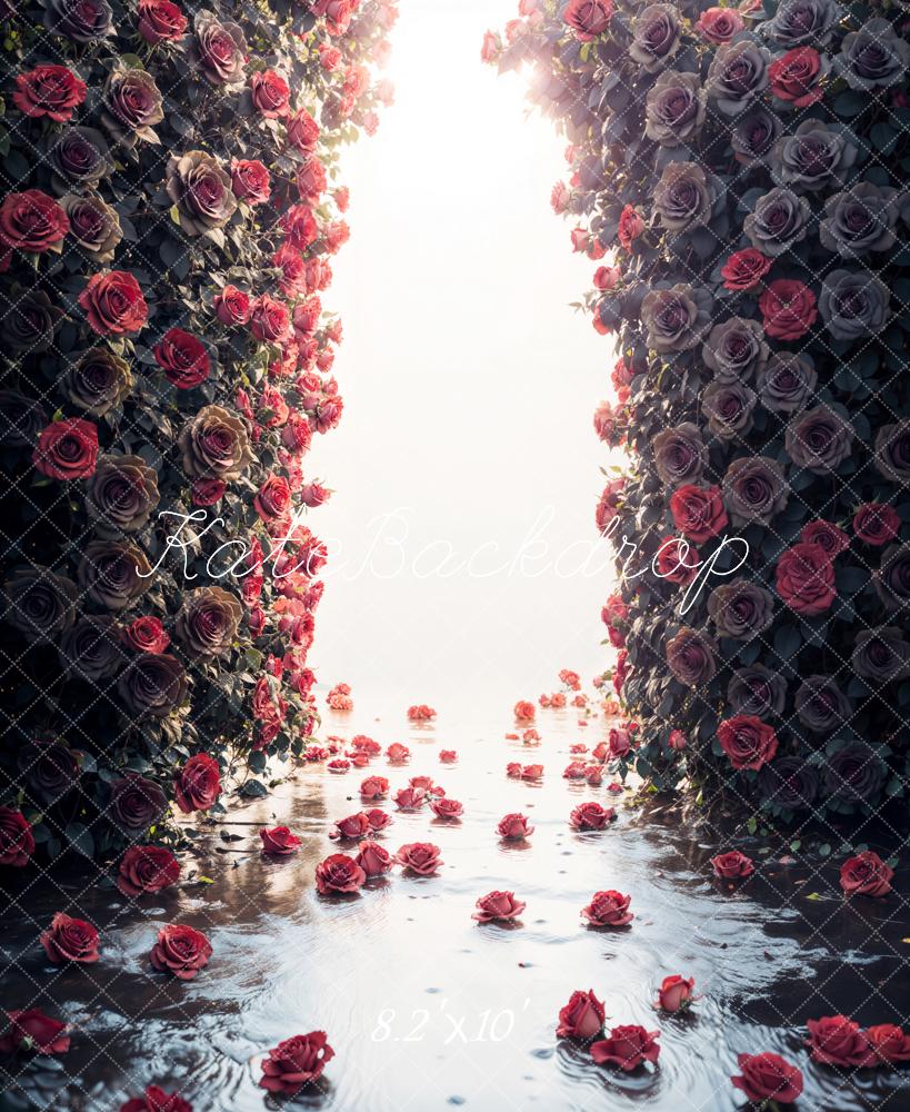 Kate Dark Rose Flower Wall Backdrop Designed by Emetselch - Image 5