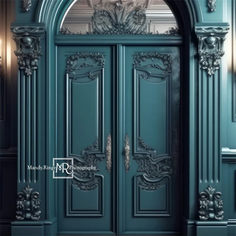 Kate Dark Teal Ornate Victorian Door Backdrop Designed by Mandy Ringe Photography - Image 2
